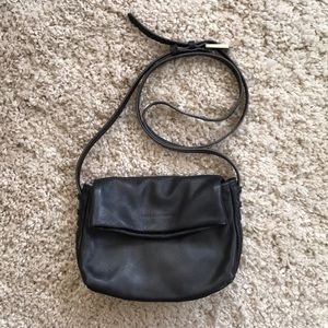 Black leather Aimee Kestenberg cross body purse